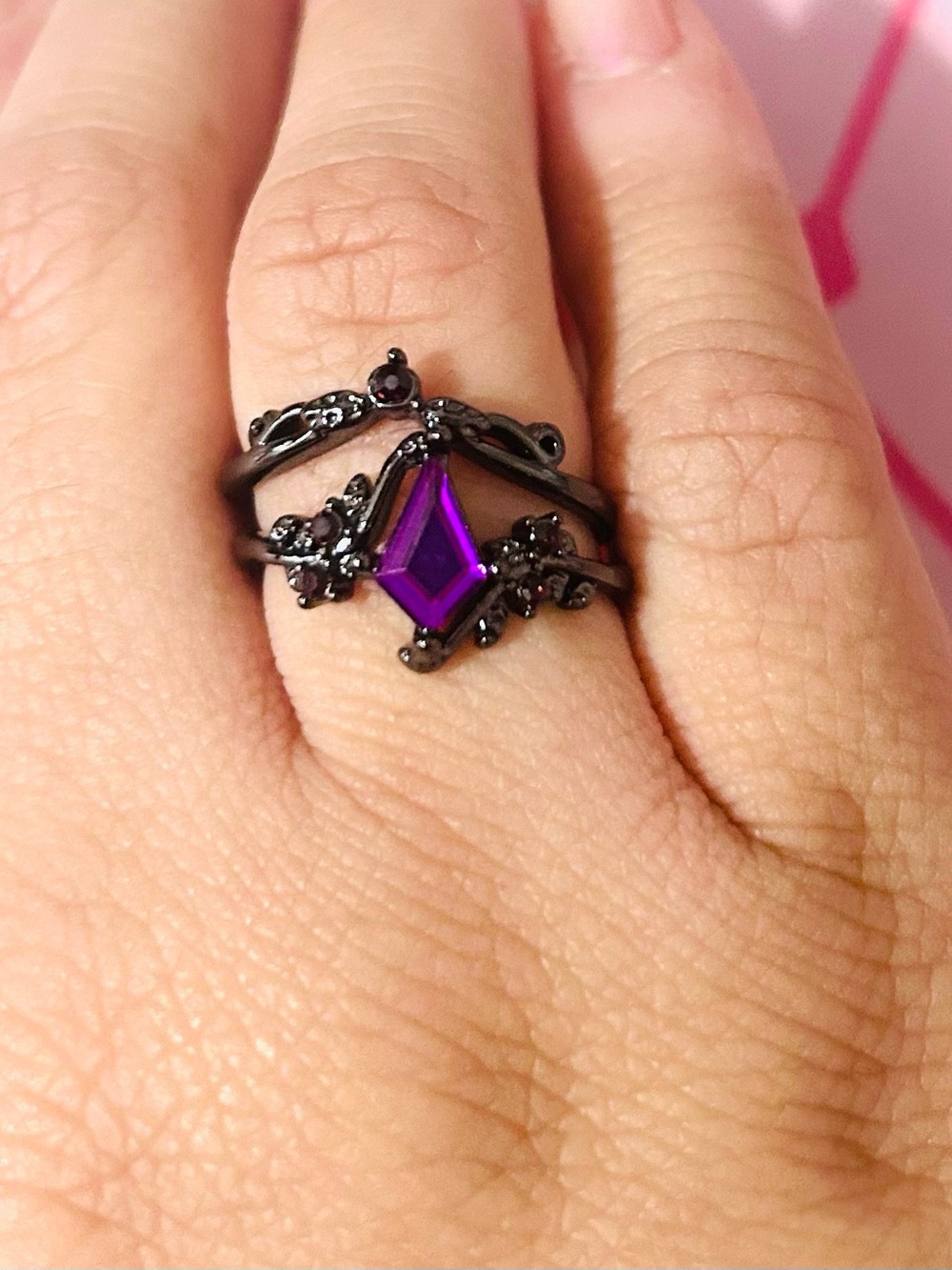 Black Purple Goth Ring